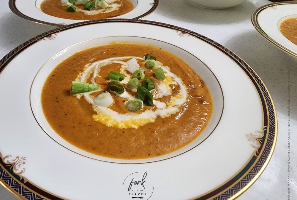 Roasted Red Pepper, Carrot, & Sweet Potato Soup