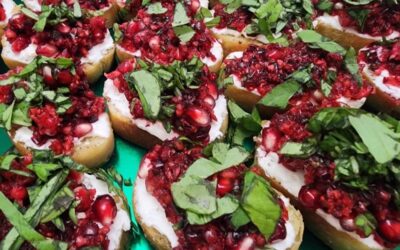 Pomegranate and Cranberry Bruschetta