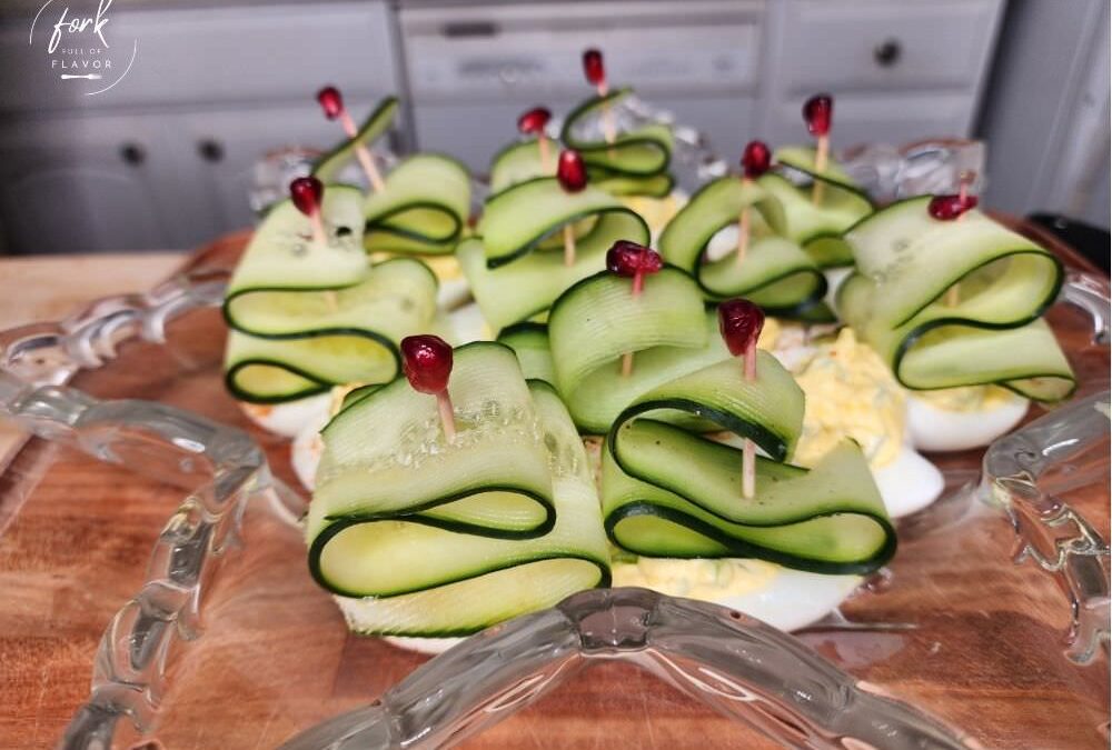 Christmas Tree Deviled Eggs