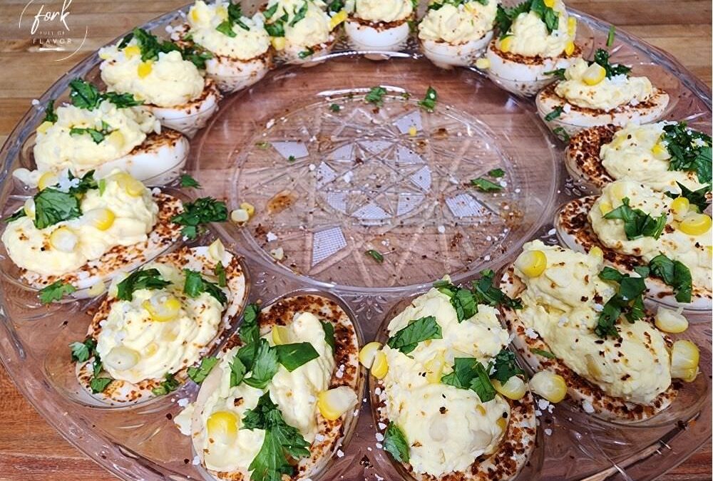 Mexican Street Corn Deviled Eggs