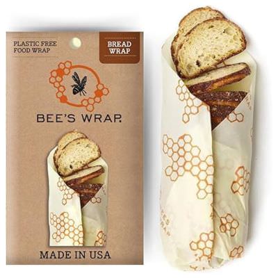 Bee's Wrap Reusable Beeswax Food Wraps Made in the USA, Eco Friendly Beeswax, Sustainable Organic Cotton Wraps, XL Bread Wrap for Homemade Bread